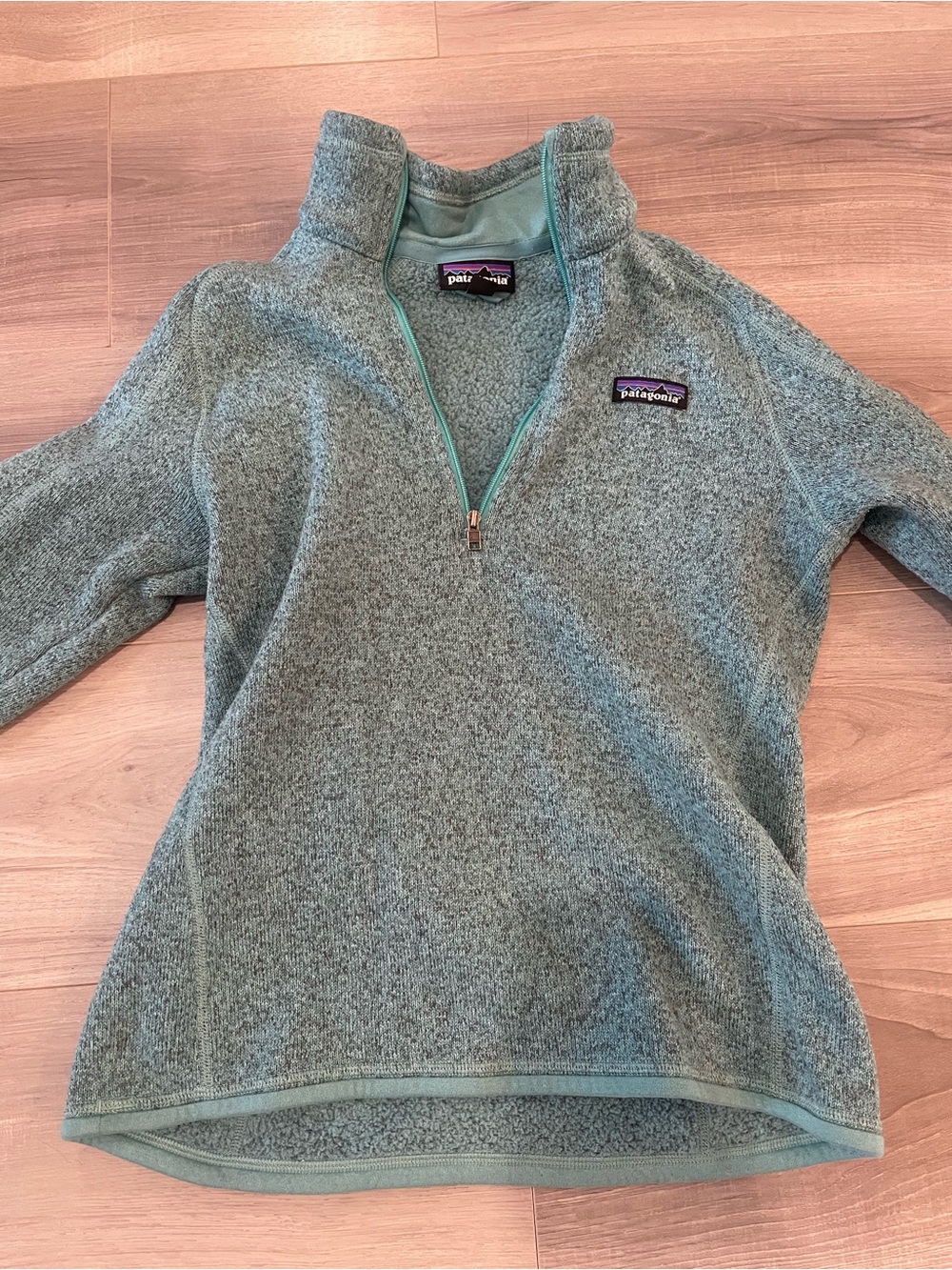 Patagonia Teal Half-Zip Turtleneck Fleece Pullover